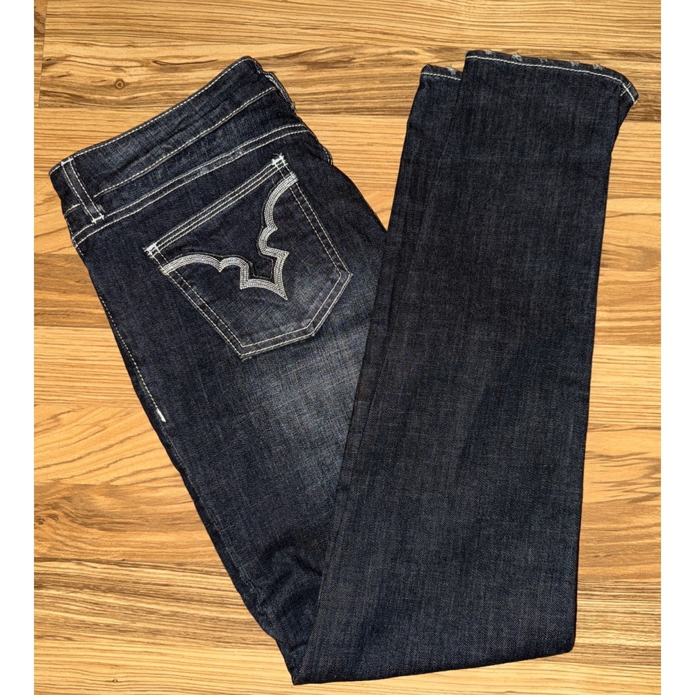 Buffalo David Bitton Jeans Womens 30 Stretch Skinny Mid Rise Black Fade Distress
